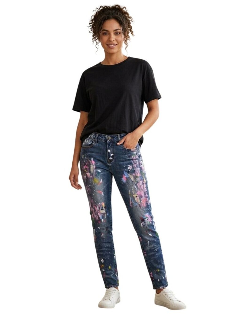 Cartise NWT 5 Pocket Painted Jeans Slight Distress Unique Size 4
